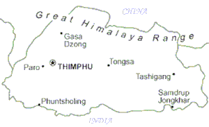 Map of Bhutan